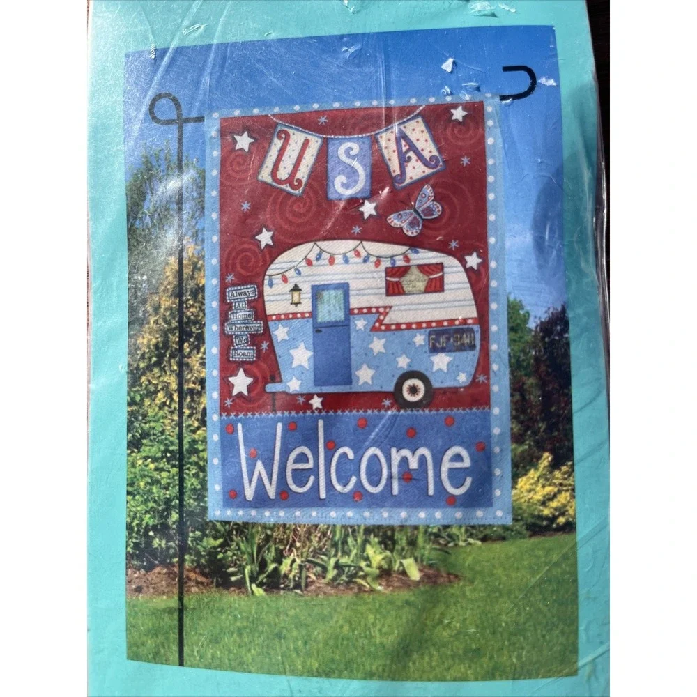 Meadow Creek Garden Flag RV Camper USA Welcome 12.5